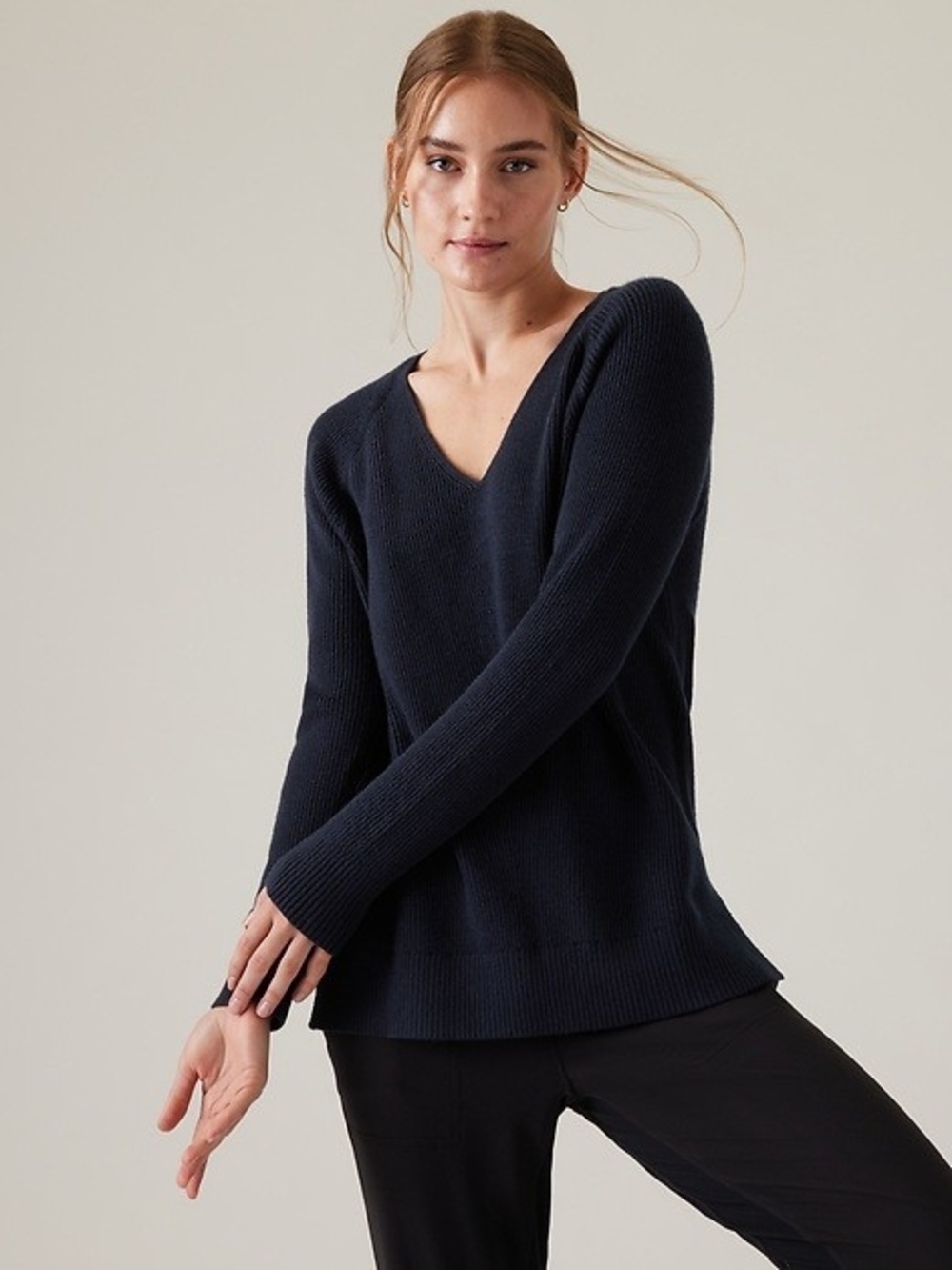 Athleta Hanover V-Neck Sweater - Black